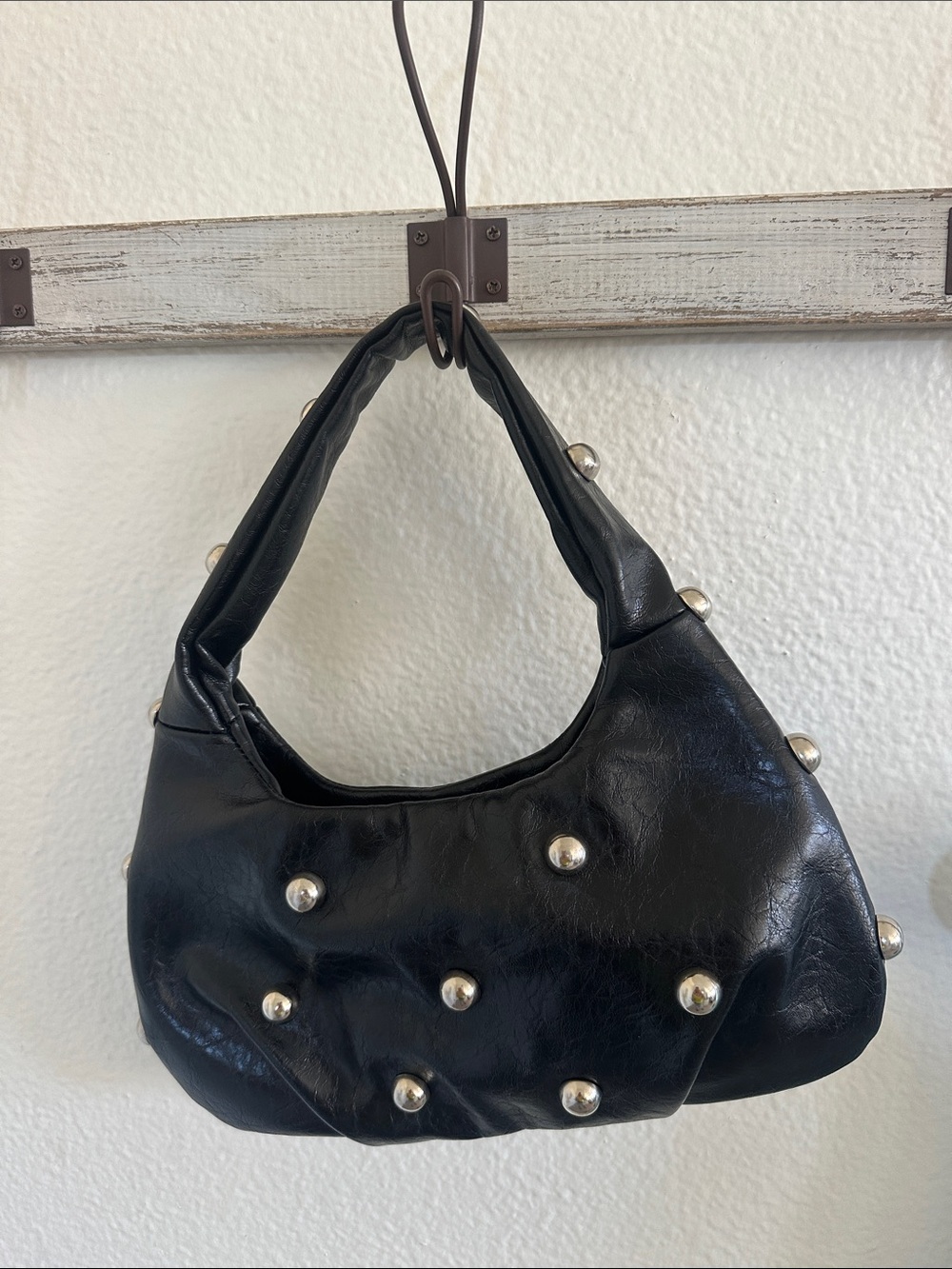 Studded Black Shoulder Bag